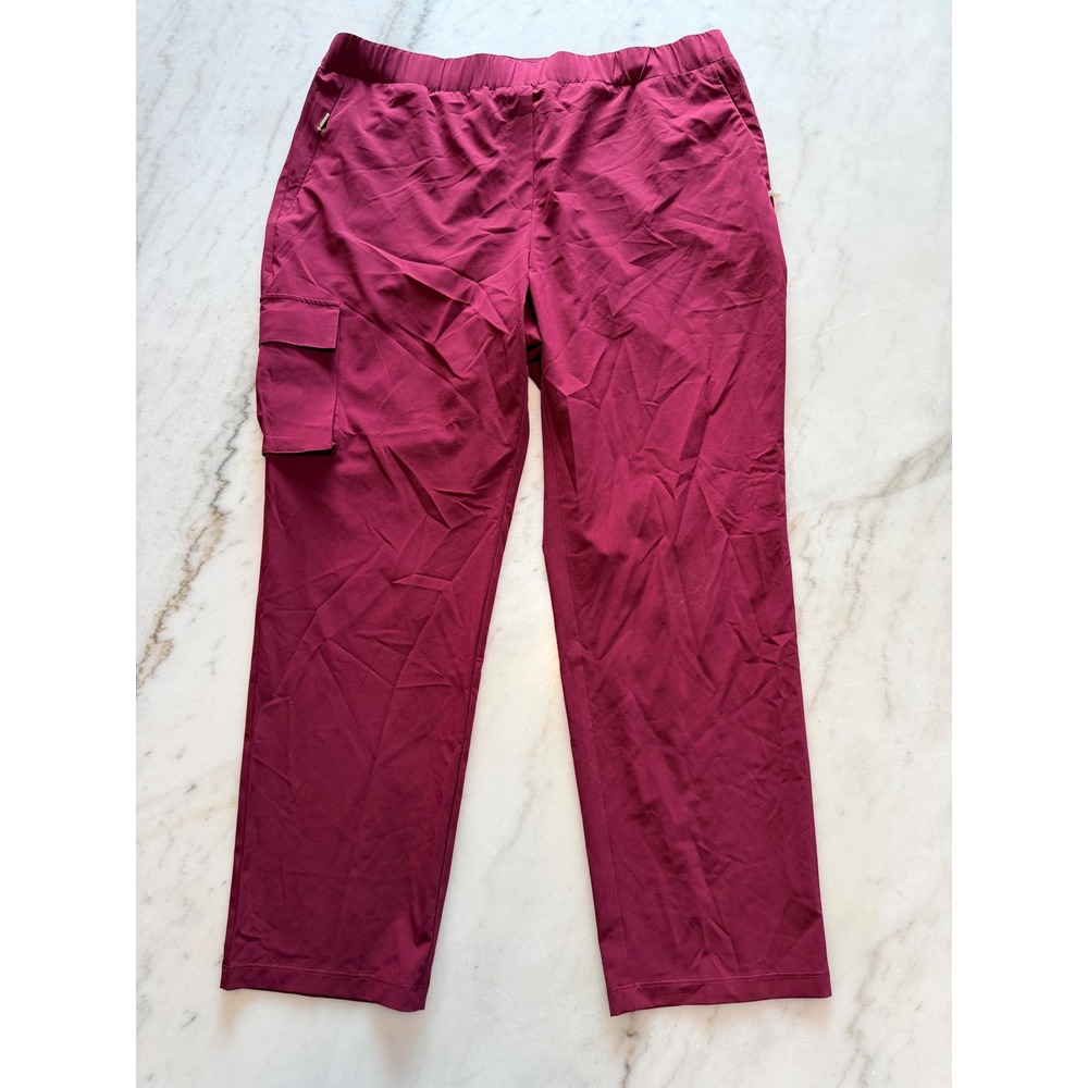 Chico's Zenergy Neema Cargo Pants Womens 2.5 Regular US 14 Burgundy Wine Red